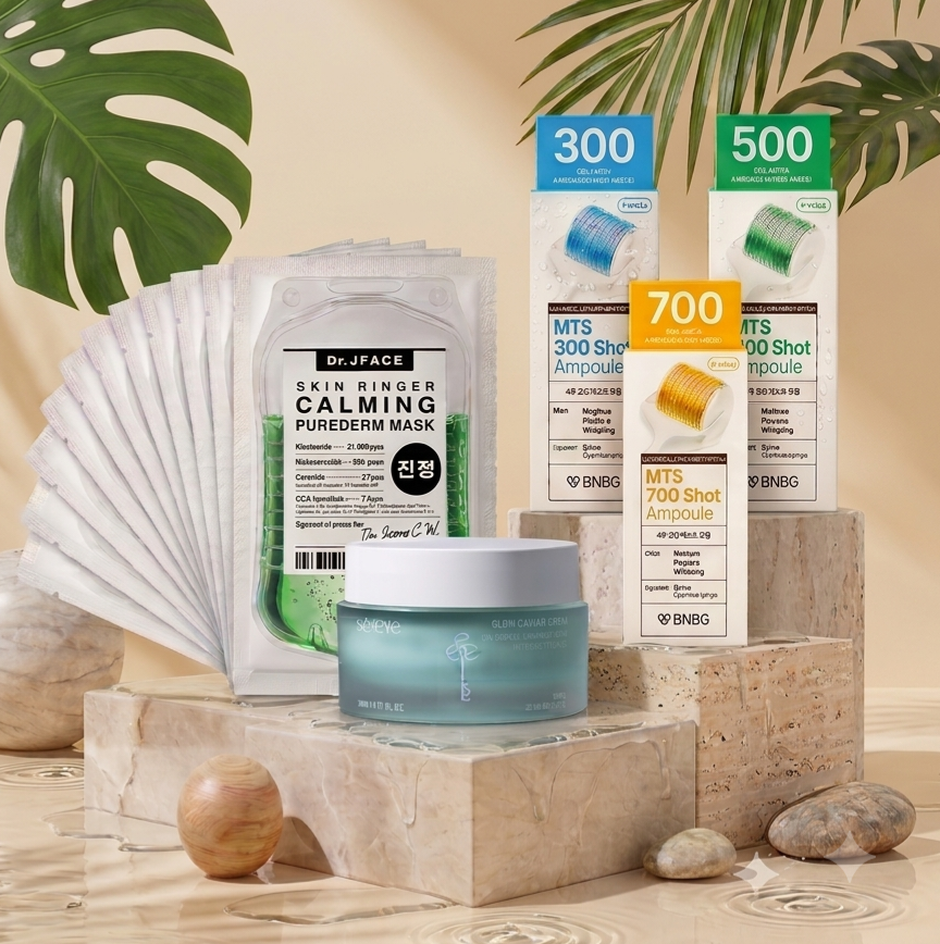 Celebe Glow Repair Aesthetic Kit｜Caviar Cream 50ml + MTS Ampoule 3 Types + Soothing Mask 10 Sheets